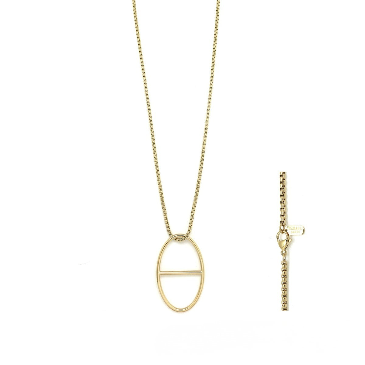 Sautoir chaine maille vénitienne pendentif grand café doré