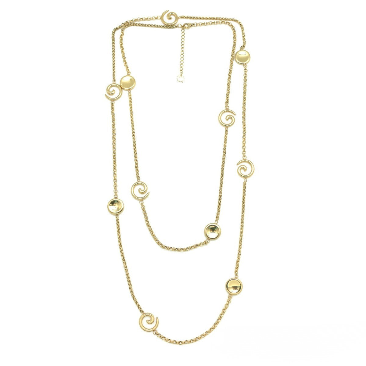 Sautoir chaine 11 ronds doré